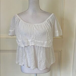 Elegant White Eyelet Blouse